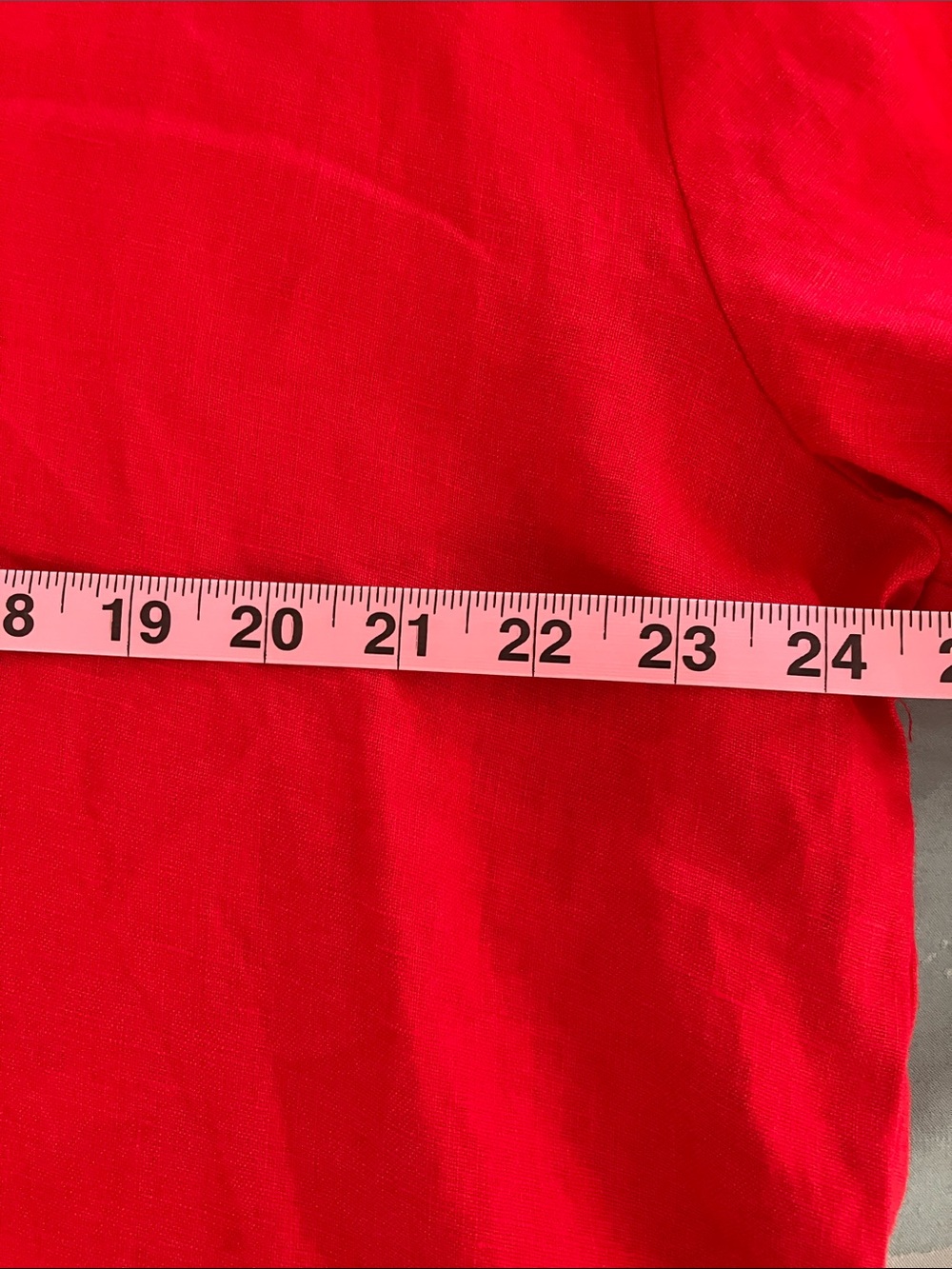 MAGASCHONI Vibrant Red Linen V-Neck Popover Top Short Sleeves Size XL EUC - Picture 7 of 9